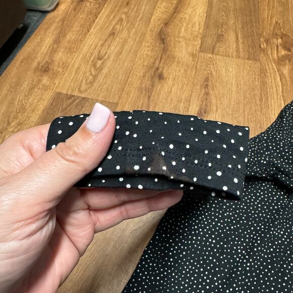 J.Jill Wearever Collection Black Polka Dot Long Sleeve Jersey Dress Small Petite - Picture 13 of 13